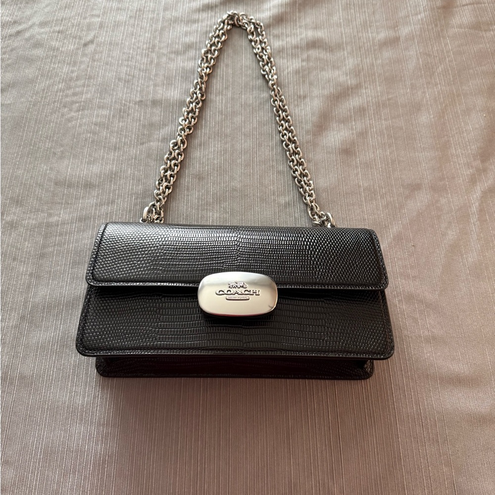 Coach Black Embossed Leather Bag